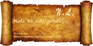 Nyéki László névjegykártya